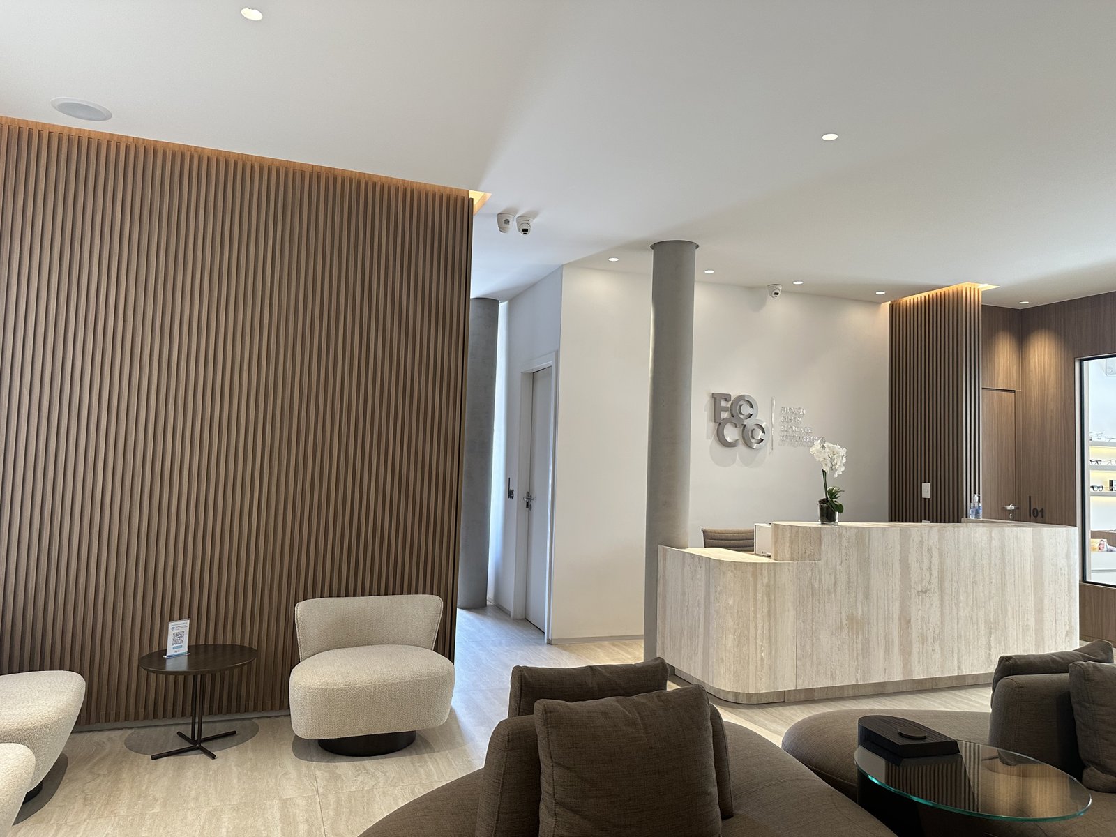 Interior da FOCO Clínica de Oftalmologia — Jardins, São Paulo